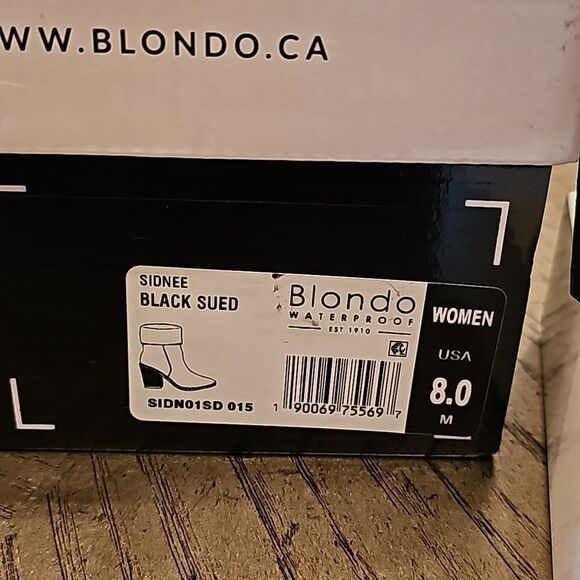 Black waterproof suede ankle boot size 8 NWT Blondo - Picture 11 of 13